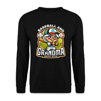Baseball Grandma Grandmother Grandparents Day - Unisex Sweatshirt - black - Front - Alina (178cm) & Michal (187cm)