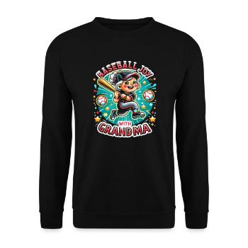 Baseball Grandma Grandmother Grandparents Day - Unisex Sweatshirt - black - Front - Alina (178cm) & Michal (187cm)