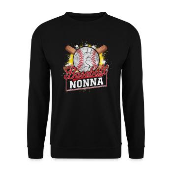 Baseball Oma Großmutter Großelterntag - Unisex Pullover - Schwarz - Vorne - Alina (178cm) & Michal (187cm)