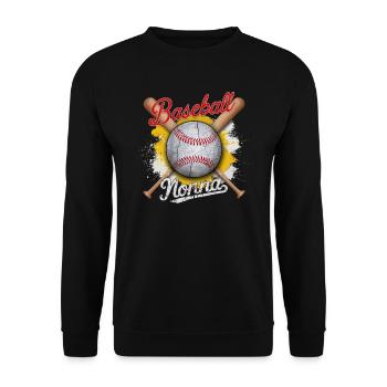 Baseball Oma Großmutter Großelterntag - Unisex Pullover - Schwarz - Vorne - Alina (178cm) & Michal (187cm)