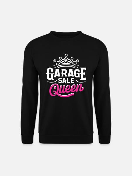 Flohmarkt Sprichwort Einkaufen Sparsamkeit Sparsamkeit - Unisex Pullover - Schwarz