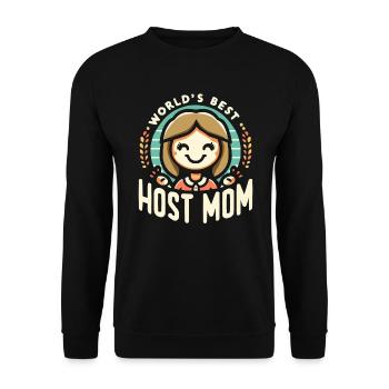 Host Mom Exchange Student Host Family Host Parent - Unisex Sweatshirt - black - Front - Alina (178cm) & Michal (187cm)