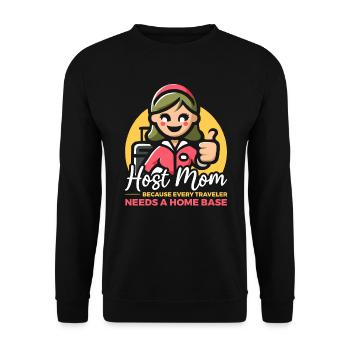 Host Mom Exchange Student Host Family Host Parent - Unisex Sweatshirt - black - Front - Alina (178cm) & Michal (187cm)