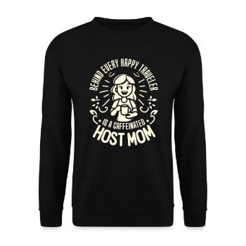 Host Mom Exchange Student Host Family Host Parent - Unisex Sweatshirt - black - Front - Alina (178cm) & Michal (187cm)