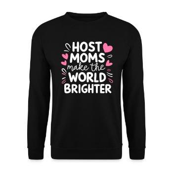 Host Mom Exchange Student Host Family Host Parent - Unisex Sweatshirt - black - Front - Alina (178cm) & Michal (187cm)