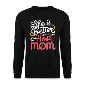 Host Mom Exchange Student Host Family Host Parent - Unisex Sweatshirt - black - Front - Alina (178cm) & Michal (187cm)