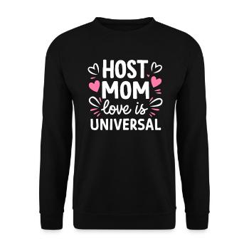 Host Mom Exchange Student Host Family Host Parent - Unisex Sweatshirt - black - Front - Alina (178cm) & Michal (187cm)