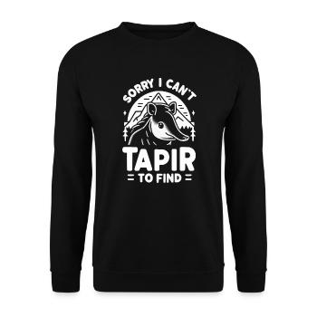 Bergtapir Tier Zoowärter Tapir Liebhaber - Unisex Pullover - Schwarz - Vorne - Alina (178cm) & Michal (187cm)