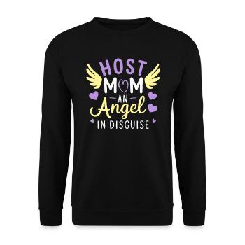 Host Mom Exchange Student Host Family Host Parent - Unisex Sweatshirt - black - Front - Alina (178cm) & Michal (187cm)