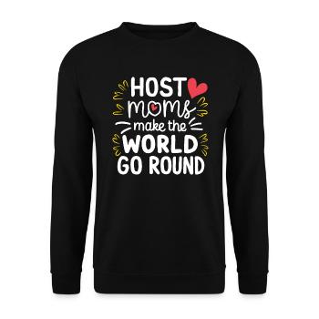 Host Mom Exchange Student Host Family Host Parent - Unisex Sweatshirt - black - Front - Alina (178cm) & Michal (187cm)