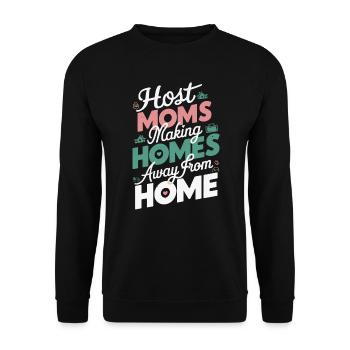 Host Mom Exchange Student Host Family Host Parent - Unisex Sweatshirt - black - Front - Alina (178cm) & Michal (187cm)