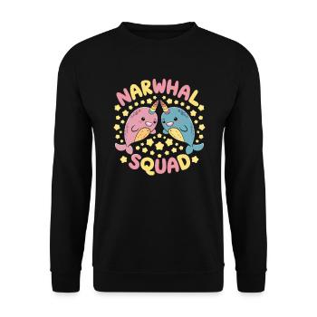 Amoureux du narval Licorne de l’animal marin Narval - Sweat-shirt Unisexe - noir - Devant - Alina (178cm) & Michal (187cm)