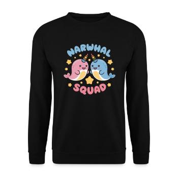 Amoureux du narval Licorne de l’animal marin Narval - Sweat-shirt Unisexe - noir - Devant - Alina (178cm) & Michal (187cm)