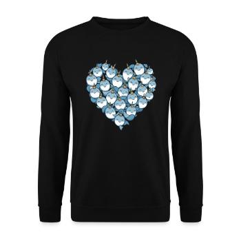 Amoureux du narval Licorne de l’animal marin Narval - Sweat-shirt Unisexe - noir - Devant - Alina (178cm) & Michal (187cm)