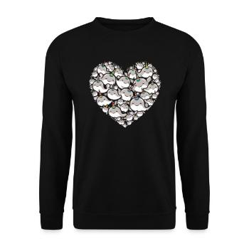 Amoureux du narval Licorne de l’animal marin Narval - Sweat-shirt Unisexe - noir - Devant - Alina (178cm) & Michal (187cm)