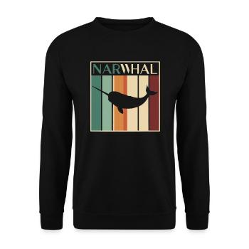 Amoureux du narval Licorne de l’animal marin Narval - Sweat-shirt Unisexe - noir - Devant - Alina (178cm) & Michal (187cm)