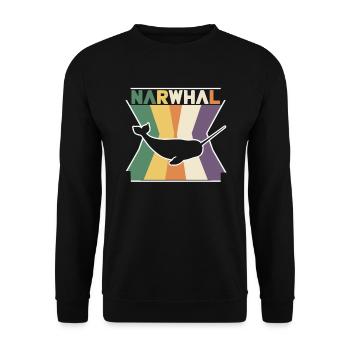 Amoureux du narval Licorne de l’animal marin Narval - Sweat-shirt Unisexe - noir - Devant - Alina (178cm) & Michal (187cm)