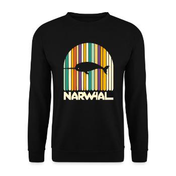 Amoureux du narval Licorne de l’animal marin Narval - Sweat-shirt Unisexe - noir - Devant - Alina (178cm) & Michal (187cm)