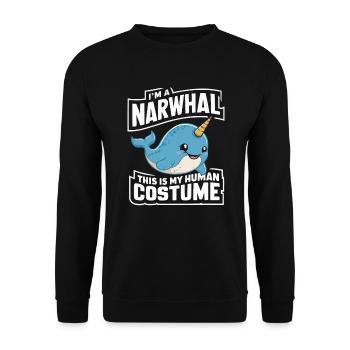 Narwhal Lover Unicorn Of The Sea Animal Narwhale - Unisex Sweatshirt - black - Front - Alina (178cm) & Michal (187cm)