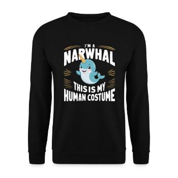 Narwhal Lover Unicorn Of The Sea Animal Narwhale - Unisex Sweatshirt - black - Front - Alina (178cm) & Michal (187cm)