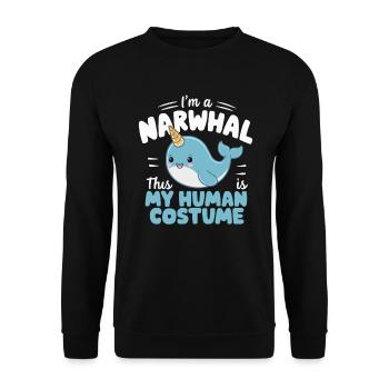 Narwhal Lover Unicorn Of The Sea Animal Narwhale - Unisex Sweatshirt - black - Front - Alina (178cm) & Michal (187cm)