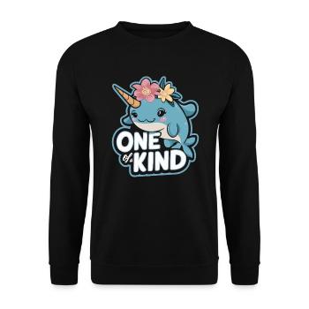 Amoureux du narval Licorne de l’animal marin Narval - Sweat-shirt Unisexe - noir - Devant - Alina (178cm) & Michal (187cm)