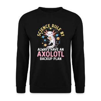 Axolotl Naturwissenschaftslehrer Mexikanischer Salamander - Unisex Pullover - Schwarz - Vorne - Alina (178cm) & Michal (187cm)