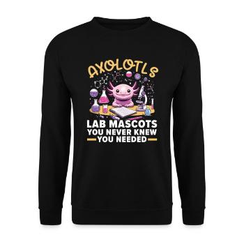 Axolotl Science Teacher Mexican Salamander - Unisex Sweatshirt - black - Front - Alina (178cm) & Michal (187cm)