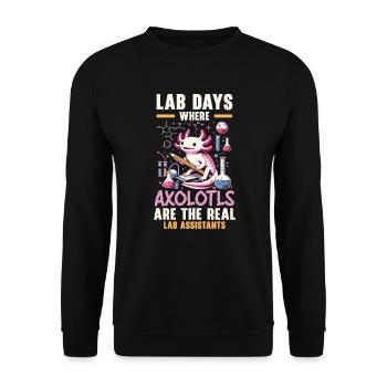 Axolotl Science Teacher Mexican Salamander - Unisex Sweatshirt - black - Front - Alina (178cm) & Michal (187cm)