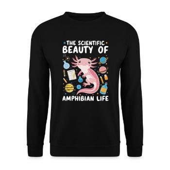 Axolotl Science Teacher Mexican Salamander - Unisex Sweatshirt - black - Front - Alina (178cm) & Michal (187cm)