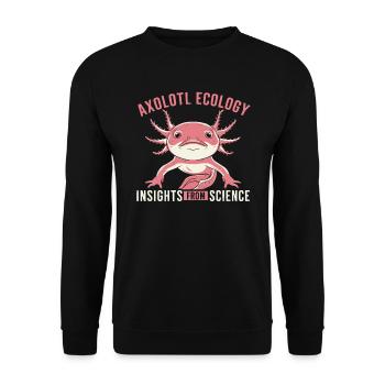 Axolotl Science Teacher Mexican Salamander - Unisex Sweatshirt - black - Front - Alina (178cm) & Michal (187cm)