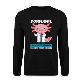 Axolotl Science Teacher Mexican Salamander - Unisex Sweatshirt - black - Front - Alina (178cm) & Michal (187cm)