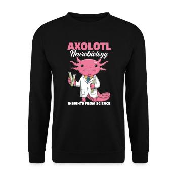 Axolotl Science Teacher Mexican Salamander - Unisex Sweatshirt - black - Front - Alina (178cm) & Michal (187cm)