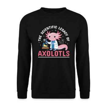 Axolotl Lehrer für Naturwissenschaften Mexikanischer Salamander - Unisex Pullover - Schwarz - Vorne - Alina (178cm) & Michal (187cm)