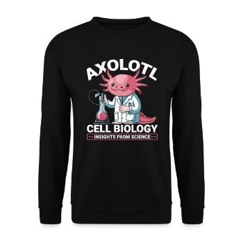 Axolotl Naturwissenschaftslehrer Mexikanischer Salamander - Unisex Pullover - Schwarz - Vorne - Alina (178cm) & Michal (187cm)