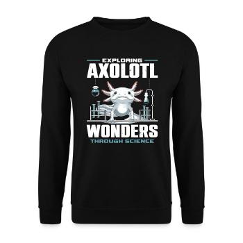 Axolotl Science Teacher Mexican Salamander - Unisex Sweatshirt - black - Front - Alina (178cm) & Michal (187cm)