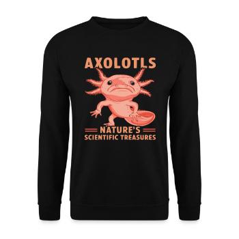 Axolotl Science Teacher Mexican Salamander - Unisex Sweatshirt - black - Front - Alina (178cm) & Michal (187cm)