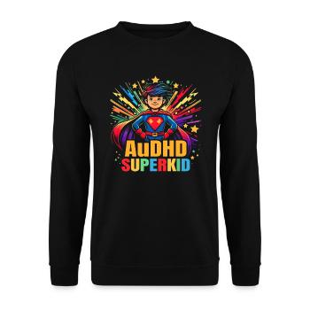 AuDHD Autismus ADHS Autistisches Spektrum Neurodiversität - Unisex Pullover - Schwarz - Vorne - Alina (178cm) & Michal (187cm)
