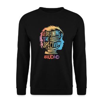 AuDHD Autismus ADHS Autistisches Spektrum Neurodiversität - Unisex Pullover - Schwarz - Vorne - Alina (178cm) & Michal (187cm)