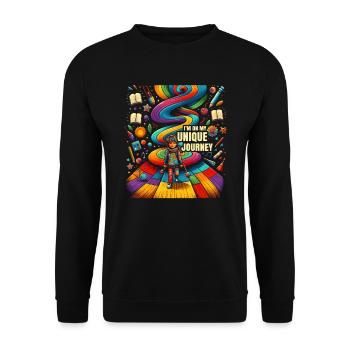 AuDHD Autism ADHD Autistic Spectrum Neurodiversity - Unisex Sweatshirt - black - Front - Alina (178cm) & Michal (187cm)