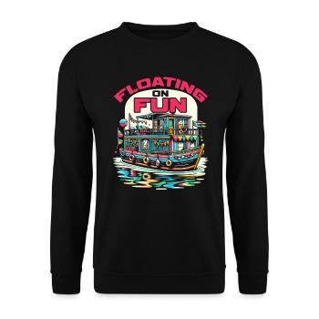 Houseboat Owner Lake Anchor House Boat Boating - Unisex Sweatshirt - black - Front - Alina (178cm) & Michal (187cm)