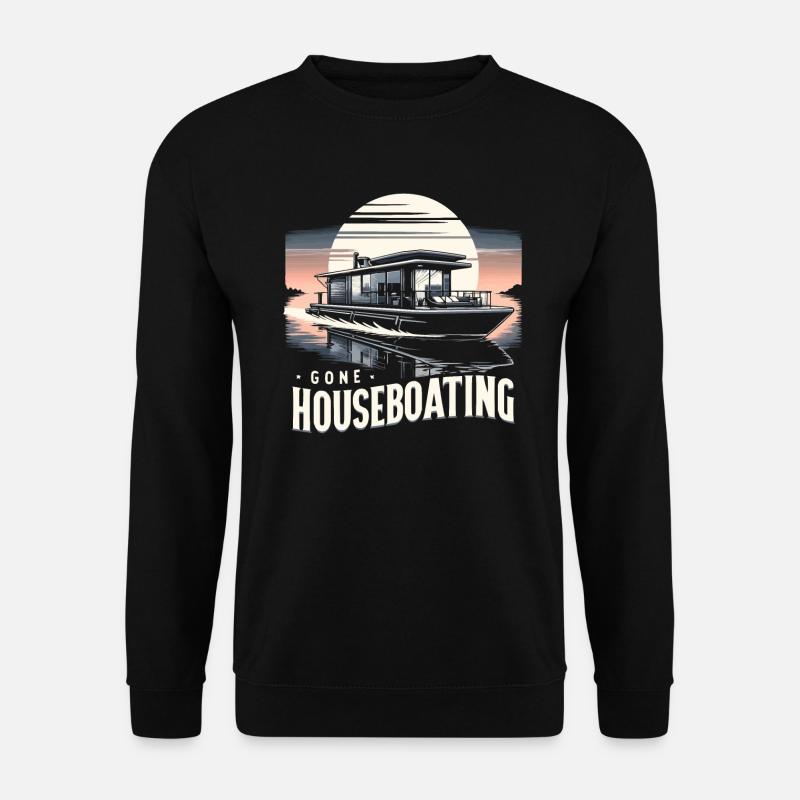 Hausbootbesitzer Seeanker Hausboot Bootfahren - Unisex Pullover - Schwarz