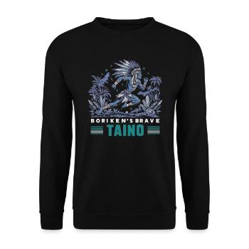Taino-Indianer Puerto Rico Boricua Puerto-Ricaner - Unisex Pullover - Schwarz - Vorne - Alina (178cm) & Michal (187cm)