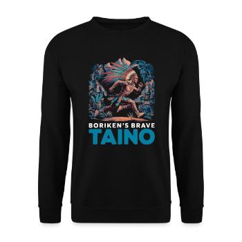 Taino-Indianer Puerto Rico Boricua Puerto-Ricaner - Unisex Pullover - Schwarz - Vorne - Alina (178cm) & Michal (187cm)