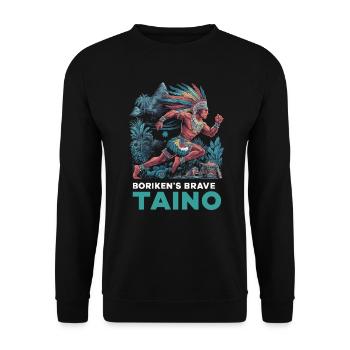 Taino-Indianer Puerto Rico Boricua Puerto-Ricaner - Unisex Pullover - Schwarz - Vorne - Alina (178cm) & Michal (187cm)
