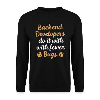 Programmeur logiciel de programmation backend - Sweat-shirt Unisexe - noir - Devant - Alina (178cm) & Michal (187cm)
