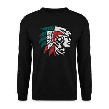Aztec Warrior Indigenous Mexican Aztec Jaguar - Unisex Sweatshirt - black - Front - Alina (178cm) & Michal (187cm)