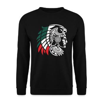 Aztec Warrior Indigenous Mexican Aztec Jaguar - Unisex Sweatshirt - black - Front - Alina (178cm) & Michal (187cm)