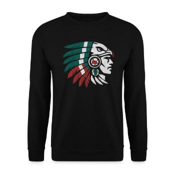 Aztec Warrior Indigenous Mexican Aztec Jaguar - Unisex Sweatshirt - black - Front - Alina (178cm) & Michal (187cm)
