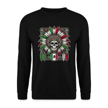 Aztec Warrior Indigenous Mexican Aztec Jaguar - Unisex Sweatshirt - black - Front - Alina (178cm) & Michal (187cm)